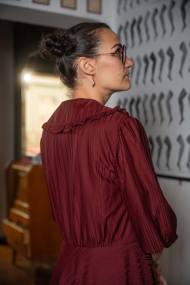 Image of Abito bordeaux con colletto