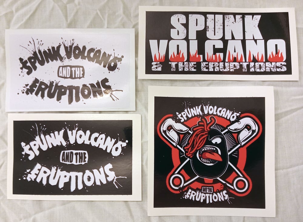 Image of Spunk Volcano & the Eruptions -  4 Vinyl Stickers Set