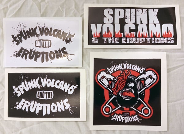 Image of Spunk Volcano & the Eruptions -  4 Vinyl Stickers Set