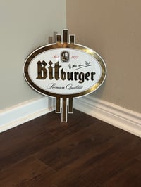 Image 1 of Vintage (ca. 1990s) German (Steel) Bitburger Beer Sign - (16" x 17”)