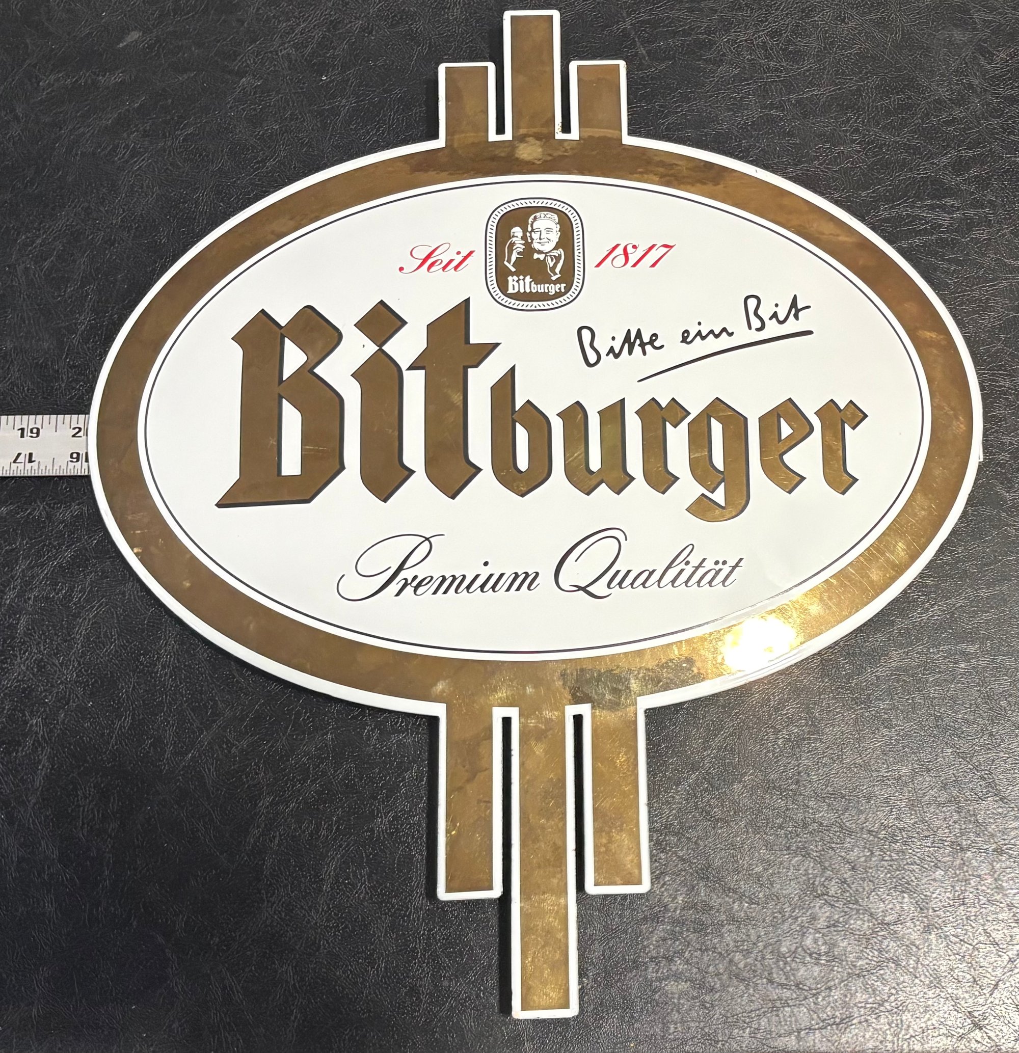 Vintage (ca. 1990s) German (Steel) Bitburger Beer Sign - (16