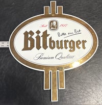Image 4 of Vintage (ca. 1990s) German (Steel) Bitburger Beer Sign - (16" x 17”)