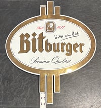 Image 5 of Vintage (ca. 1990s) German (Steel) Bitburger Beer Sign - (16" x 17”)
