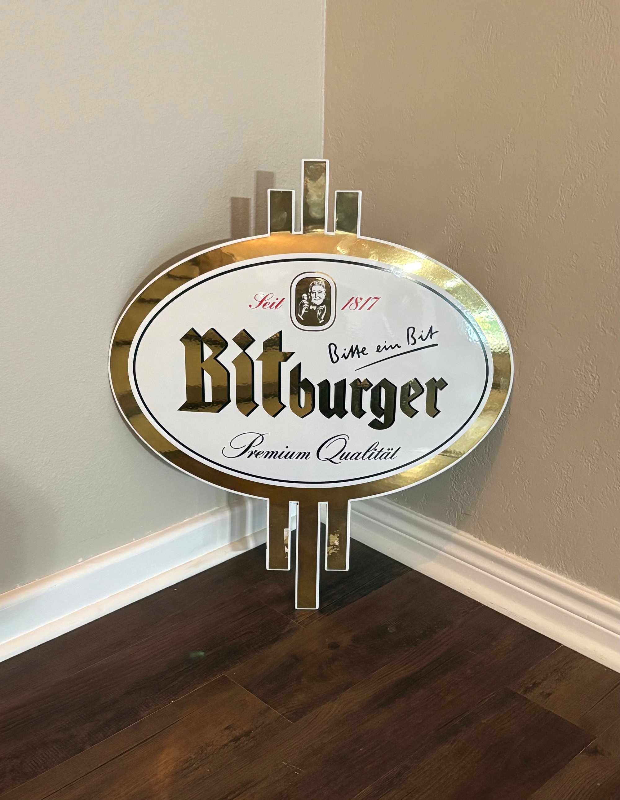 Vintage (ca. 1990s) German (Steel) Bitburger Beer Sign - (28