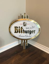 Image 1 of Vintage (ca. 1990s) German (Steel) Bitburger Beer Sign - (28" x 24 1/2”)