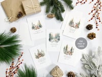 Image 1 of Winter Wonderland Religious Greeting Card Set of 5 or 10 Cards 