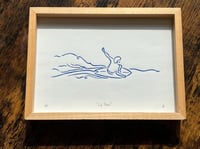 Image 1 of Lino print "Surf flow" - Signed Limited Edition.