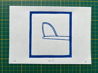 Image 3 of Lino print "Glass fin" - Signed Limited Edition.