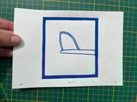 Image 4 of Lino print "Glass fin" - Signed Limited Edition.