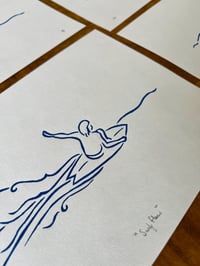 Image 4 of Lino print "Surf flow" - Signed Limited Edition.