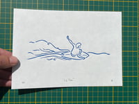 Image 5 of Lino print "Surf flow" - Signed Limited Edition.