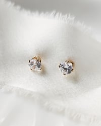Image 3 of Gold Filled Cubic Zirconia Stud Earrings