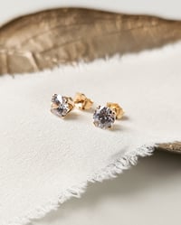 Image 2 of Gold Filled Cubic Zirconia Stud Earrings