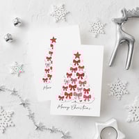 Image 3 of Christmas Bow Tree -  Set of 5 or 10 Cards 