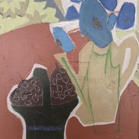 Image 2 of Blue Flowers and Grapes