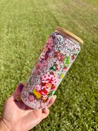 Image 3 of 20oz Glass Strawberry Snow Globe Cup 