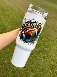Image 1 of 40oz Stainless Steel Saints Tumbler 