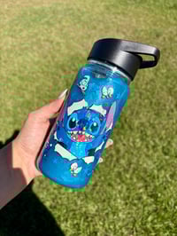 Image 1 of 10oz Acrylic Blue Alien Kids Snow Globe Cup 