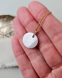 Image 4 of 14k Gold Filled Mother Of Pearl Pendant Necklace