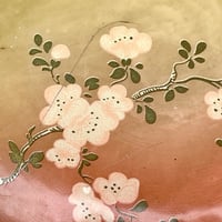 Image 8 of Grande Boîte à bijoux en albâtre avec fleurs de cerisier rose - vintage 1970s.