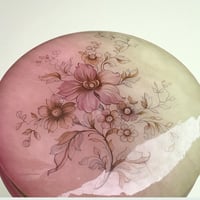 Image 2 of Grande Boîte à bijoux en albâtre avec décor de fleurs - vintage 1970s.