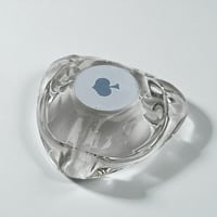 Image 7 of Petit cendrier en verre vintage carte à jouer Pique - Années 60 bistrot rétro