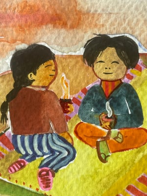 Two Friends & Jasmine Tea  (ORIGINAL)