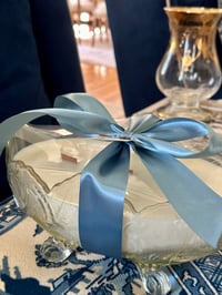 Image 7 of Jeanette  Lombardi 1940s Glass Footed Triple Wooden Wick Soy Candle 