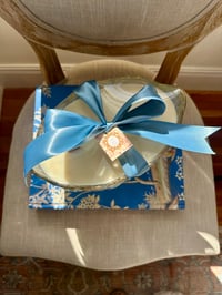 Image 8 of Jeanette  Lombardi 1940s Glass Footed Triple Wooden Wick Soy Candle 