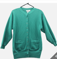 Image 1 of Vintage Chance Encounters Green Long Sleeve Knit Cardigan Sweater Small Women