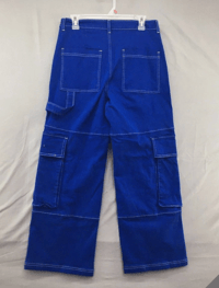 Image 2 of New Rue21 Blue Straight Leg Cargo Denim Jeans Casual Young Adult Size L Women