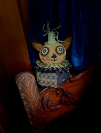 Image 1 of Vintage Inspired Roly-Poly Pumpkin Kitty -9 inches tall
