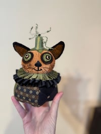 Image 2 of Vintage Inspired Roly-Poly Pumpkin Kitty -9 inches tall