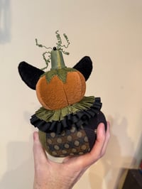 Image 4 of Vintage Inspired Roly-Poly Pumpkin Kitty -9 inches tall