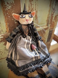 Image 1 of Kitty Witch - with Spun Cotton Mushroom