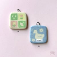 square ceramic pendants