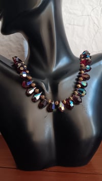 Image 3 of DEEP RED PRECIOSA TEARDROPS & DUO GOLDEN HEMATITE BEADS 
