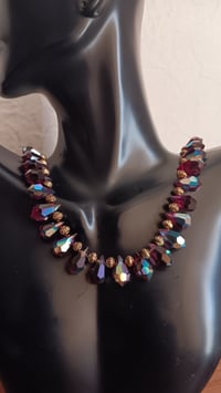 Image 4 of DEEP RED PRECIOSA TEARDROPS & DUO GOLDEN HEMATITE BEADS 