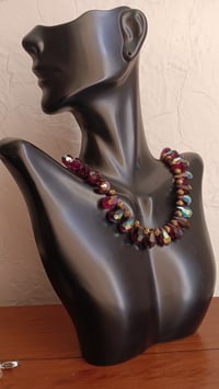 Image 6 of DEEP RED PRECIOSA TEARDROPS & DUO GOLDEN HEMATITE BEADS 