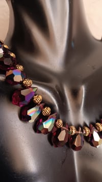 Image 7 of DEEP RED PRECIOSA TEARDROPS & DUO GOLDEN HEMATITE BEADS 