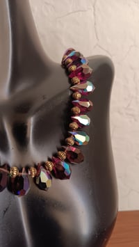 Image 8 of DEEP RED PRECIOSA TEARDROPS & DUO GOLDEN HEMATITE BEADS 