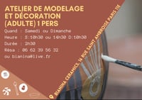 Bon cadeau : atelier modelage et décoration sur céramiques