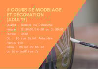 Bon cadeau : 5 cours modelage et décoration sur céramiques