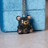 Black Moon Teddy Bear Necklace