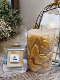Image 1 of Butterflies Pillar Candle w/Sample