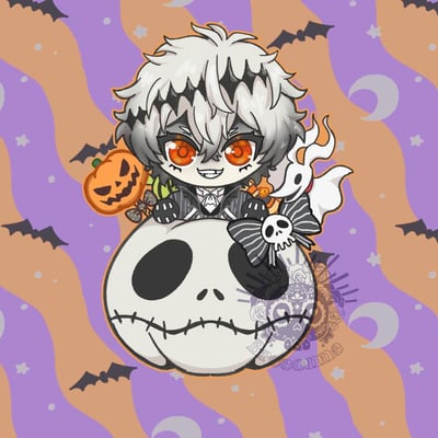 Image of  🎃Preorders Open! 🎃 Twisted Wonderland Acrylic Block and Glitter Badge 🎃
