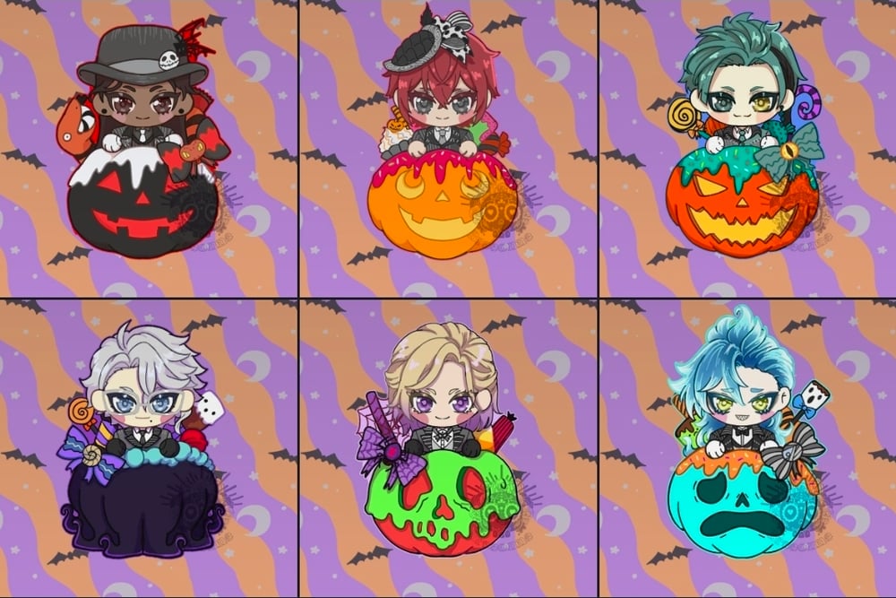 Image of  🎃Preorders Open! 🎃 Twisted Wonderland Acrylic Block and Glitter Badge 🎃