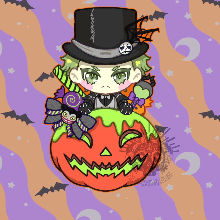 Image of  🎃Preorders Open! 🎃 Twisted Wonderland Acrylic Block and Glitter Badge 🎃