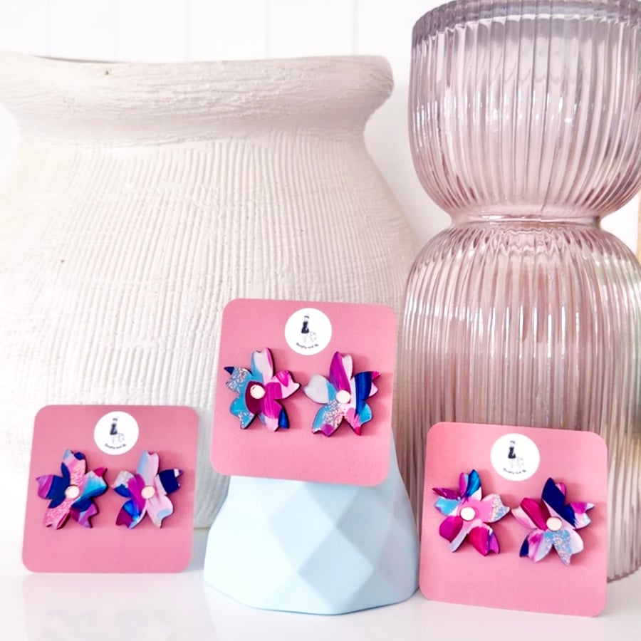 Image of 'Moonberry' (hand painted) Wildflower Studs