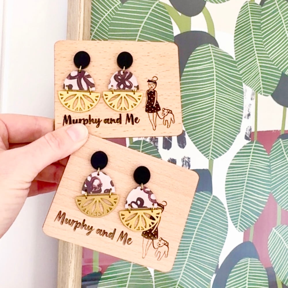 Image of 'Cocoa Bloom' Brass Dangles